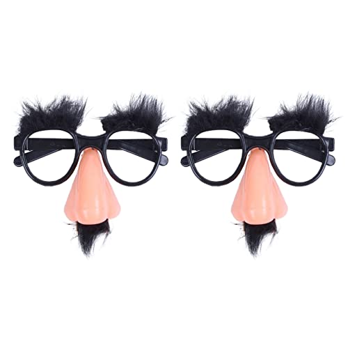Zunedhys 2 x Clown-Brille, rund, mit Nase und Schwarz von Zunedhys