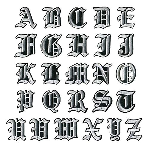 Zunedhys Englische Alphabet-Buchstaben, gemischt, Bestickt, zum Aufnähen oder Aufbügeln für Kleidung von Zunedhys