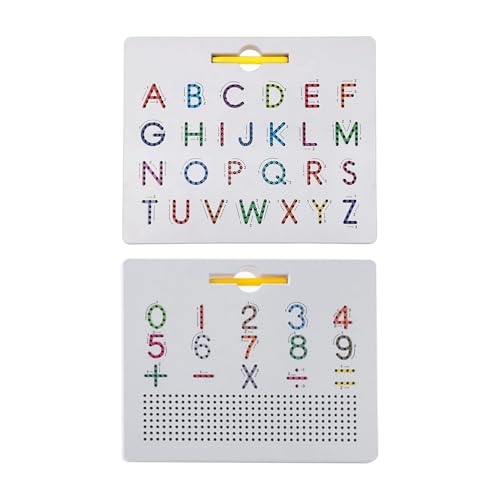 Zunetsutock Magnetischer Zeichentisch – Lerntafel vorne hinten mit Alphabet | 2-in-1-Magnete zum Zeichnen von Buchstaben, Schreibtraining, Lernaktivitäten für Kinder, Schule C von Zunetsutock