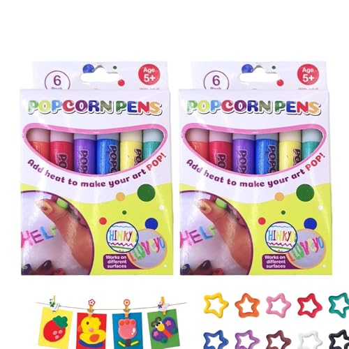 Die bunten Stifte mit Mais-Palomiten-Effekt | 3D-Kunstmarker – Zaubermarker-Set, aufblasbare Tinte für Zeichnungen, Scrapbooking, Kunsthandwerk und kreative Projekte von Zunishaone