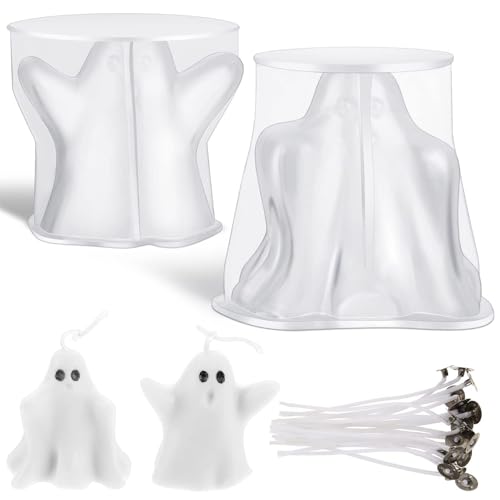 Geisterkerzenformen - Silikon Halloween Form, gruselige - | Wiederverwendbares Design der Lebensmittelqualität mit einfacher Veröffentlichung für Wachshandwerk, Harzprojekte, Seifenherstellun von Zunishaone