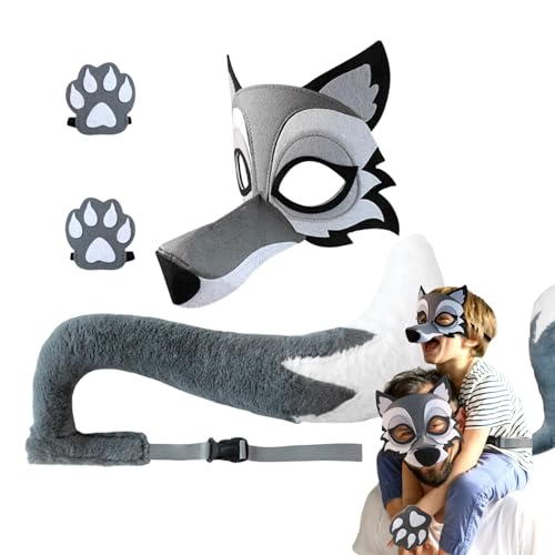 Graues Wolfskleid Set – Hoodie aus Kunstpelz, komisches Rollenspiel-Outfit | Felt, Kombination aus leichtem Plüschstoff, Cosplay-Design mit weicher Textur, Thema-Personenkostüm Graues Wolfskleid Set – Hoodie aus Kunstpelz, komisches Rollenspiel-Outfit | Felt, Kombination aus leichtem Plüschstoff, Cosplay-Design mit weicher Textur, Thema-Personenkostüm von Zunishaone