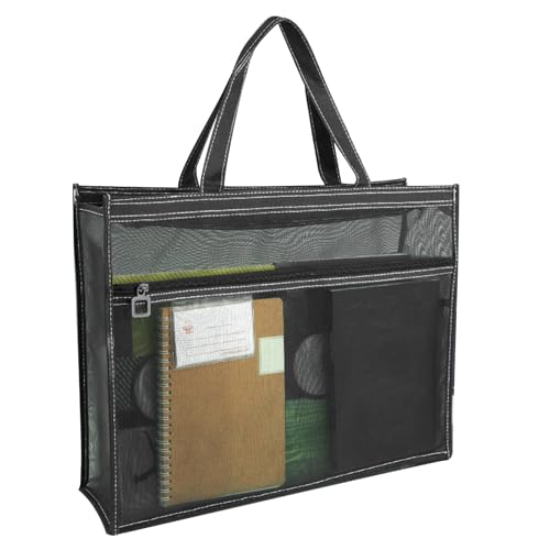 Mesh Art Supply Tasche – transparent, Dokumententasche, großer Aktenordner | 43 x 33,1 x 10,1 cm (43 x 33,1 x 11 cm) mit Reißverschluss, verstärkter Griff, unterstützt Poster von Zunishaone