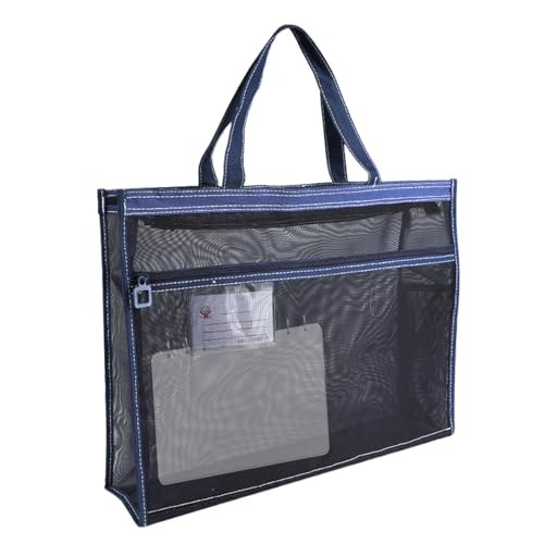 Mesh Art Supply Tasche – transparent, Dokumententasche, großer Aktenordner | 43 x 33,1 x 10,1 cm (43 x 33,1 x 11 cm) mit Reißverschluss, verstärkter Griff, unterstützt Poster von Zunishaone
