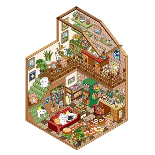 Zunishaone 3D-Aufkleber-Szene, niedliche Cartoon-Haus-Szenen-Aufkleber, Planer-Dekoration für Erwachsene und Kinder, Osterkorbfüller, Partygeschenke Zunishaone 3D-Aufkleber-Szene, niedliche Cartoon-Haus-Szenen-Aufkleber, Planer-Dekoration für Erwachsene und Kinder, Osterkorbfüller, Partygeschenke von Zunishaone