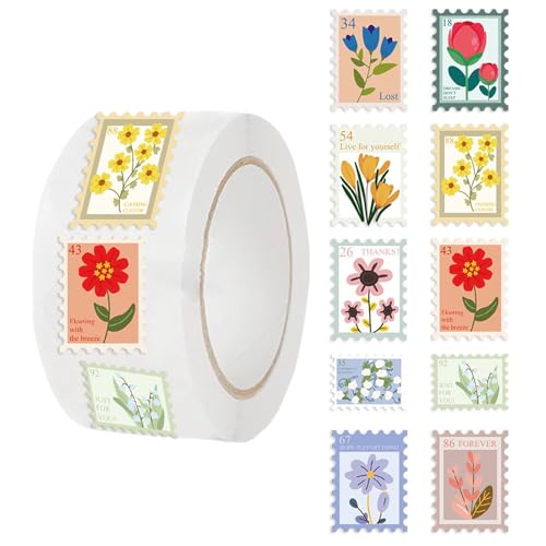 Zunishaone Briefmarken-Aufkleber – selbstklebende Blumenetiketten-Aufkleber, selbstklebende Blumen-Umschlag-Siegel-Aufkleber zum Backen von Süßigkeiten, Kekstüten, Planern, Collagen, Album, Spiegeln Zunishaone Briefmarken-Aufkleber – selbstklebende Blumenetiketten-Aufkleber, selbstklebende Blumen-Umschlag-Siegel-Aufkleber zum Backen von Süßigkeiten, Kekstüten, Planern, Collagen, Album, Spiegeln von Zunishaone