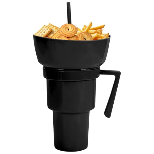 Zunishaone Combo Becher für Snacks und Getränke – Set wiederverwendbar mit Becher – strapazierfähig für Reisen, Picknick, , Kino, Camping, Erwachsene Kinder von Zunishaone