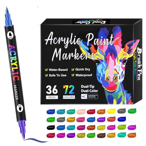 Zunishaone Doppel - -Marker - Kunstmarkierungen für Erwachsene für Kinder - Acrylfärbungskizzier Zeichenmarkierungen, End -Kunststifte für, Journaling, Handwerk und Schulbedarf von Zunishaone