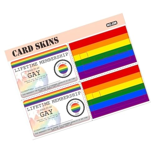 Zunishaone Kreditkartenaufkleber, Debitkartenabdeckung, dünne und wasserdichte Debitkartenhaut, regenbogenfarben, wasserdicht, für Debitkarte, Kredit abnehmbar, Aufkleber von Zunishaone