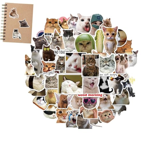 Zunishaone Lustige Katzen-Aufkleber, Tagebuch-Aufkleber, wasserdichte Aufkleber, Snowboard-Dekorationen, Tieraufkleber, Klassenzimmerpreise für Kinder, Teenager, 50 Stück Zunishaone Lustige Katzen-Aufkleber, Tagebuch-Aufkleber, wasserdichte Aufkleber, Snowboard-Dekorationen, Tieraufkleber, Klassenzimmerpreise für Kinder, Teenager, 50 Stück von Zunishaone