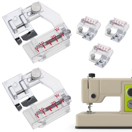 Zunishaone Nähmaschinenbindemittel, Kantenführung Druckerfuß,5 Pack Fine Tucker Gauge Tool | Einstellbare Hochleistungsprofi -Stickereien Quilting Foot für schwere zarte Stoffe Zunishaone Nähmaschinenbindemittel, Kantenführung Druckerfuß,5 Pack Fine Tucker Gauge Tool | Einstellbare Hochleistungsprofi -Stickereien Quilting Foot für schwere zarte Stoffe von Zunishaone