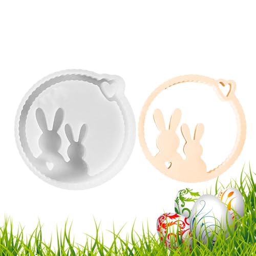 Zunishaone Osterhase Anhänger Gießform Gießform Ostern Ornamente Gießform für Osterhasen Kränze Gießform Easy Release Epoxidharz Mormo Love von Zunishaone