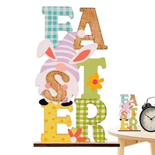 Zunishaone Osterhasen-Ornamente – Holz-Oster-Ornamente mit Karotte, buntes Urlaubszubehör, Buchstaben, Basteln, Tischdekoration für Geburtstag und Schrank von Zunishaone
