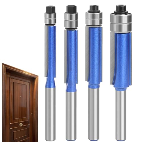 Zunishaone Router-Bits mit gerader Kante, Fräsbohrer mit Kugellager, 4 x Holzbearbeitungsfräser für Router-Bohrer, 1/4-Zoll-Schaftführung Zunishaone Router-Bits mit gerader Kante, Fräsbohrer mit Kugellager, 4 x Holzbearbeitungsfräser für Router-Bohrer, 1/4-Zoll-Schaftführung von Zunishaone