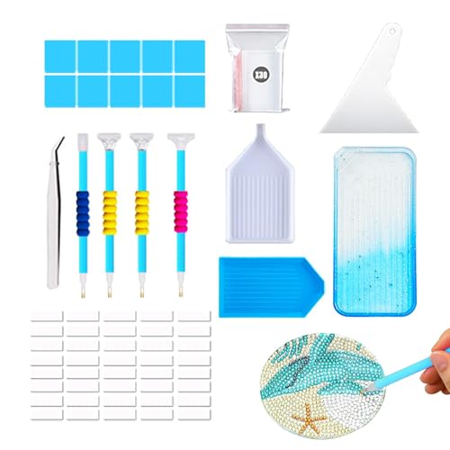Zunishaone Strass-Malerei-Zubehör, tragbares Strassbild-Set, Edelstein-Kunst-Set mit Taschen, Pinzette, Farbverlauf, Bastelzubehör Zunishaone Strass-Malerei-Zubehör, tragbares Strassbild-Set, Edelstein-Kunst-Set mit Taschen, Pinzette, Farbverlauf, Bastelzubehör von Zunishaone