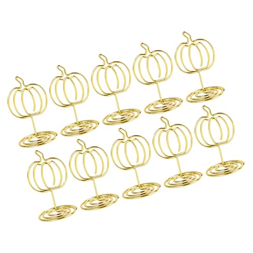 10pcs Ausgehöhlte Kürbisnoten Eisendraht Tischnummer Ständer Foto Display Ständer Für Thanksgiving Table Dekoration Thanksgiving Note von Zuoeay