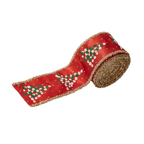 5.46yard Holiday Stoff Ribbon 5 Cm Breites Weihnachtsdekorativ Für Kunsthandwerk Weihnachtsbaumkranz Und Wickeltuch von Zuoeay