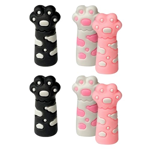 6pcs Entzückende Katzen Pfoten Bleistiftkappen Silikonspitze Cover Für Schule Und Büroversorgungen Schöne Katzenklauenkappen Extender Silikon von Zuoeay