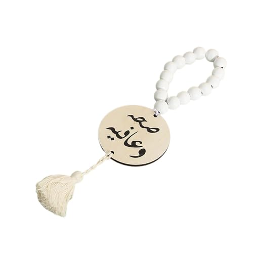 Auto Hängende Zauber Natürliche Holzperlen Plaques Quasten Anhänger Ornament Für Innen Oder Rückseite Spiegelte Dekore Hanging Charme von Zuoeay