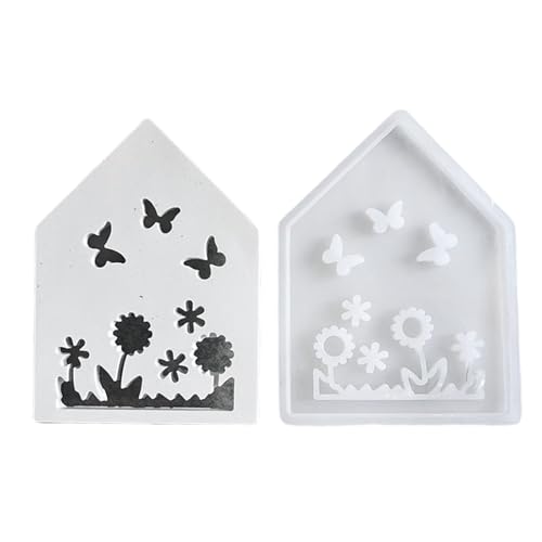 Hasen Schmetterling Blumenhaus Silikonformen Gips Silikonformen Für Epoxidharz Kerzenseife Herstellung Home Dekoration Handgefertigte Seife Seifenform von Zuoeay