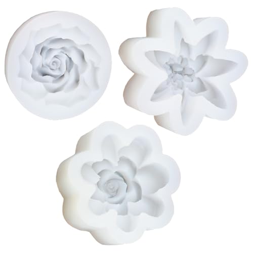Rose Silikonform Set Für Handgefertigte Seifenkerze Herstellung Von Handwerk 3 Blumen Designs Lebensmittelqualität Materials Easy Releases Silikonseife Kerzenform von Zuoeay
