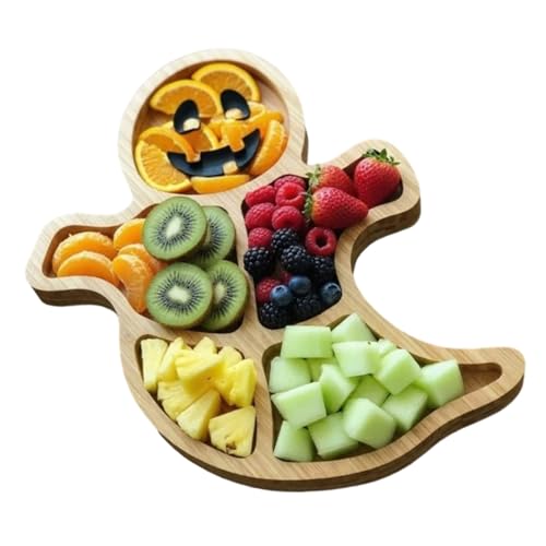 Saisonale Hölzerne Servierplatte Halloween Snacks Tablett Für Festivalfeier Käse Fleisch Obst Display Halloween Holz Servierschale von Zuoeay