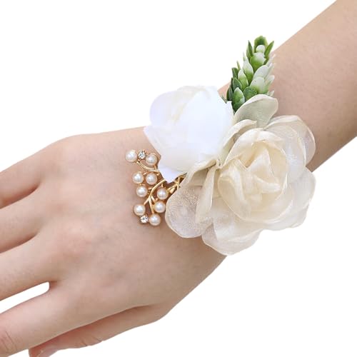 Zuoeay Seidenblumenhochzeit Corsage & Army Set Luxusbrautparty Accessoires Für Abschlussball & Formelle Abendessen Fotografie Requist Handgelenk Für Brautjungfern von Zuoeay