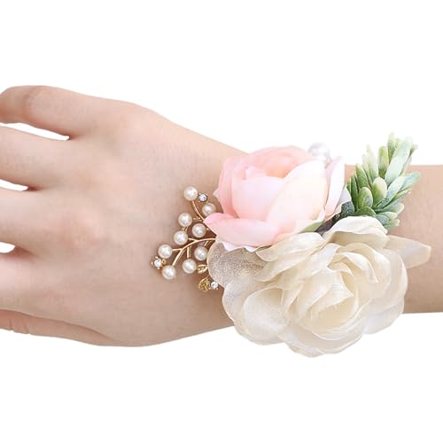 Zuoeay Seidenblumenhochzeit Corsage & Army Set Luxusbrautparty Accessoires Für Abschlussball & Formelle Abendessen Fotografie Requist Handgelenk Für Brautjungfern von Zuoeay