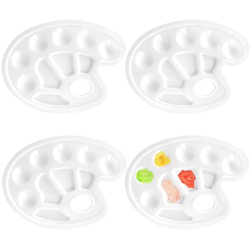 Zuofan 4 Stück Mischpalette, Farbtablett, Farbmischpalette10 Mischfeldern und Griffloch, Universalpalette für DIY Kunst Malerei, 22.8 * 16.5cm Zuofan 4 Stück Mischpalette, Farbtablett, Farbmischpalette10 Mischfeldern und Griffloch, Universalpalette für DIY Kunst Malerei, 22.8 * 16.5cm von Zuofan