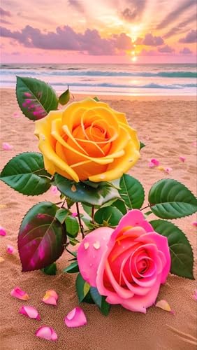 Zuooyi 5D Beach Diamond Painting for Adults,DIY Red Roses Diamond Art Kits,Full Drill Square Diamond Painting,Diamond Crystal Rhinestone Embroidery Art Pictures for Home Wall Decor 85x175cm Zuooyi 5D Beach Diamond Painting for Adults,DIY Red Roses Diamond Art Kits,Full Drill Square Diamond Painting,Diamond Crystal Rhinestone Embroidery Art Pictures for Home Wall Decor 85x175cm von Zuooyi