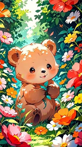 Zuooyi 5D Braunbär Diamond Painting Kits für Erwachsene,Groß XXL Round Vollbohrer Diamant Painting Bilder,DIY Diamant Kunst Malerei Stickerei Set für Home Dekor 55x115cm Blumen Zuooyi 5D Braunbär Diamond Painting Kits für Erwachsene,Groß XXL Round Vollbohrer Diamant Painting Bilder,DIY Diamant Kunst Malerei Stickerei Set für Home Dekor 55x115cm Blumen von Zuooyi