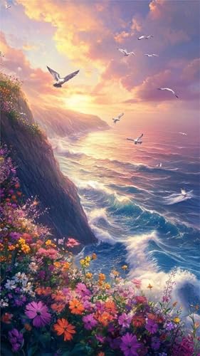 Zuooyi 5D Cliffs Diamond Painting for Adults,DIY Waves Diamond Art Kits,Full Drill Square Diamond Painting,Diamond Crystal Rhinestone Embroidery Art Pictures for Home Wall Decor 75x155cm Zuooyi 5D Cliffs Diamond Painting for Adults,DIY Waves Diamond Art Kits,Full Drill Square Diamond Painting,Diamond Crystal Rhinestone Embroidery Art Pictures for Home Wall Decor 75x155cm von Zuooyi