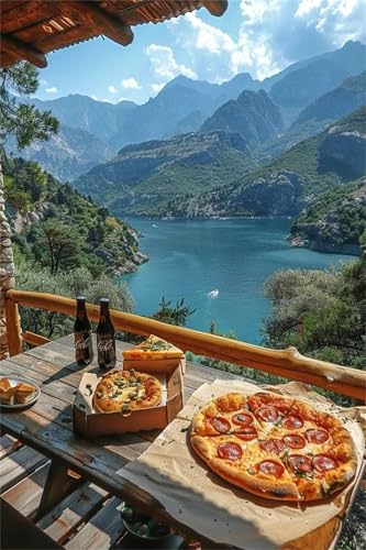Zuooyi 5D Pizza Diamond Painting Kits für Erwachsene,Groß XXL Round Vollbohrer Diamant Painting Bilder,DIY Diamant Kunst Malerei Stickerei Set für Home Dekor 85x175cm Seeberg Zuooyi 5D Pizza Diamond Painting Kits für Erwachsene,Groß XXL Round Vollbohrer Diamant Painting Bilder,DIY Diamant Kunst Malerei Stickerei Set für Home Dekor 85x175cm Seeberg von Zuooyi