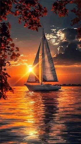 Zuooyi DIY Diamond Painting Set Groß 85x175cm,Sonnenuntergang 5D Diamant Painting Bilder Erwachsene,Square Vollbohrer Diamanten Malerei Stickerei Kreuzstich Home Wand Dekor Segelboot Zuooyi DIY Diamond Painting Set Groß 85x175cm,Sonnenuntergang 5D Diamant Painting Bilder Erwachsene,Square Vollbohrer Diamanten Malerei Stickerei Kreuzstich Home Wand Dekor Segelboot von Zuooyi