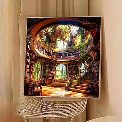 Zuooyi Diamond Painting Bibliothekslandschaft,5D diamond painting Erwachsene Kits,Round Drill Diamond Paintings Set für Kinder,DIY Kreuzstich Diamant Painting Bilder Arts Craft für Heimdekor70x70cm Zuooyi Diamond Painting Bibliothekslandschaft,5D diamond painting Erwachsene Kits,Round Drill Diamond Paintings Set für Kinder,DIY Kreuzstich Diamant Painting Bilder Arts Craft für Heimdekor70x70cm von Zuooyi