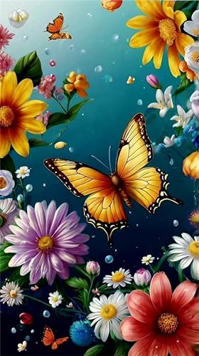 Zuooyi Groß Afrikanisches Gänseblümchen Diamond Painting Erwachsene,5D Schmetterling Square Diamant Kunst Malerei,DIY Mosaikherstellung Diamond Art Kits für Haus Büro Wand Decor 55x115cm von Zuooyi