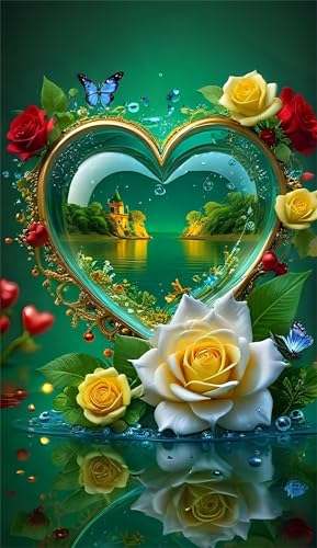 Zuooyi Groß Liebe Diamond Painting Erwachsene,5D Rosenlandschaft Round Diamant Kunst Malerei,DIY Mosaikherstellung Diamond Art Kits für Haus Büro Wand Decor 105x215cm Zuooyi Groß Liebe Diamond Painting Erwachsene,5D Rosenlandschaft Round Diamant Kunst Malerei,DIY Mosaikherstellung Diamond Art Kits für Haus Büro Wand Decor 105x215cm von Zuooyi