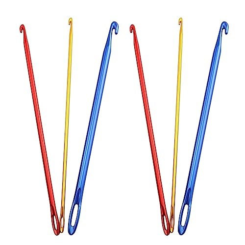 Zuoyou Tunesische afghanische Häkelnadeln, Aluminium, mit Öse, 2,75/4/6 mm, 6 Stück, 6 Stück von Zuoyou