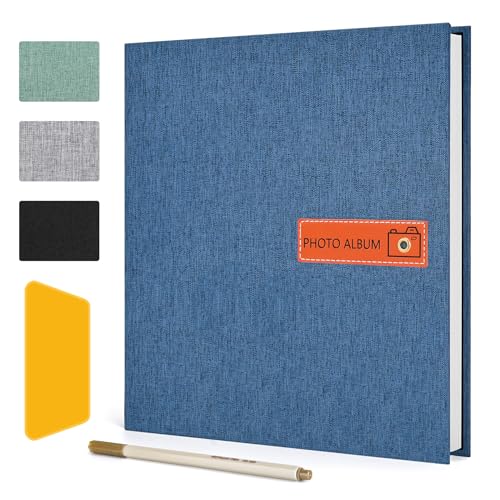 Zusentee Fotoalbum, Groß Leinen Einband Fotoalbum Einkleben und zum Selbstklebende,26 X27cm Photoalbum mit 40 Weißen Seiten/20 Blätter + Metallischen Stift für Hochzeitstag Alben, Dunkelblau Zusentee Fotoalbum, Groß Leinen Einband Fotoalbum Einkleben und zum Selbstklebende,26 X27cm Photoalbum mit 40 Weißen Seiten/20 Blätter + Metallischen Stift für Hochzeitstag Alben, Dunkelblau von Zusentee