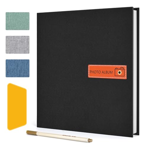 Zusentee Fotoalbum, Groß Leinen Einband Fotoalbum Einkleben und zum Selbstklebende,26 X27cm Photoalbum mit 40 Weißen Seiten/20 Blätter + Metallischen Stift für Hochzeitstag Alben, Schwarz Zusentee Fotoalbum, Groß Leinen Einband Fotoalbum Einkleben und zum Selbstklebende,26 X27cm Photoalbum mit 40 Weißen Seiten/20 Blätter + Metallischen Stift für Hochzeitstag Alben, Schwarz von Zusentee