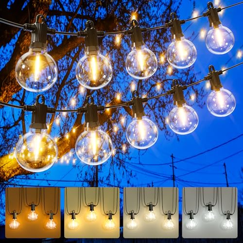 Zuske 15M Lichterkette Außen Strom, Dimmbar Lichterkette Aussen mit 15+1 G40 Bruchsicheren Glühbirnen, IP65 Wasserdicht Outdoor Lichterkette für Garten Partys Balkon Bistro (2700K/3000K/4000K/6000K) von Zuske