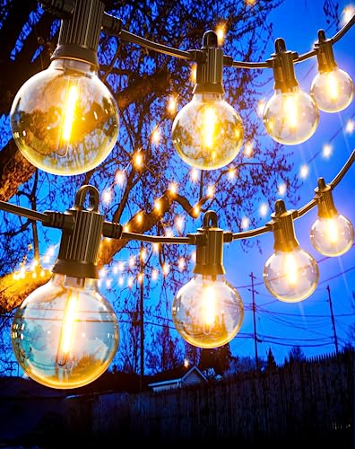 Zuske LED Lichterkette Außen, 15M Lichterkette Aussen strom mit 25+2 Warmweiße G40 Bruchsicher Glühbirnen, IP65 Wasserdicht Outdoor Lichterkette für Garten Terrasse Hochzeiten Partys Balkon Bistro von Zuske