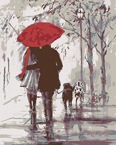 Zuty 1183161, Malen nach Zahlen-BEIM Spaziergang MIT Hunden 40x50 cm mit Keilrahmen (bereits gespannt) von Zuty