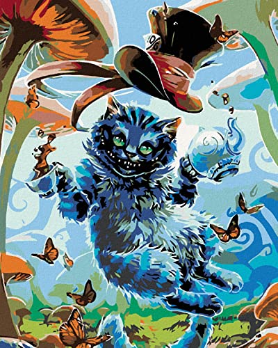 Zuty 1636243, Malen nach Zahlen-DIE GRINSEKATZE 80x100 cm mit Keilrahmen (bereits gespannt) von Zuty