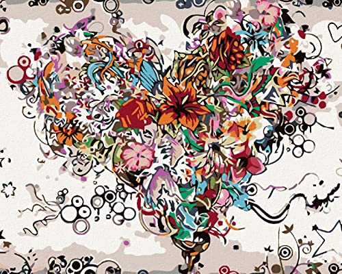 Zuty 2143220, Malen nach Zahlen-BLUMENHERZ 40x50 cm ohne Keilrahmen Zuty 2143220, Malen nach Zahlen-BLUMENHERZ 40x50 cm ohne Keilrahmen von Zuty