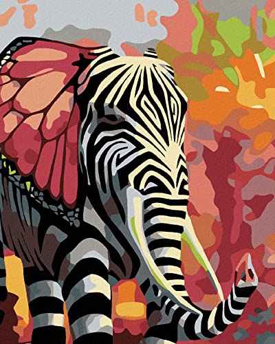 Zuty 394192, Malen nach Zahlen-GESCHMÜCKTER Elefant 80x100 cm ohne Keilrahmen von Zuty