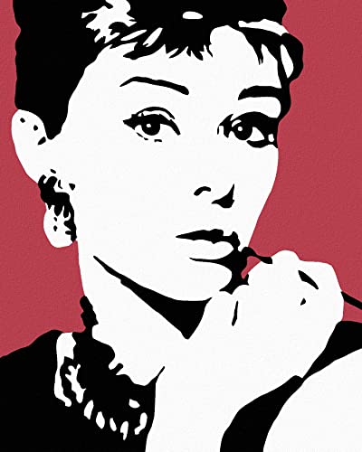 Zuty 5230, Malen nach Zahlen-Audrey Hepburn MIT ROTEM HINTEGRUND 40x50 cm ohne Keilrahmen Zuty 5230, Malen nach Zahlen-Audrey Hepburn MIT ROTEM HINTEGRUND 40x50 cm ohne Keilrahmen von Zuty