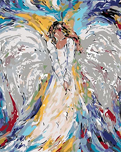 Zuty 9726231, Malen nach Zahlen-ENGELFRAU 40x50 cm mit Keilrahmen (bereits gespannt) von Zuty