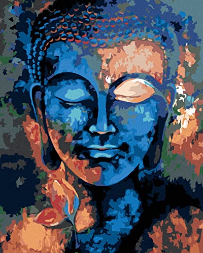 Zuty 991231, Malen nach Zahlen-Farbiger Buddha 40x50 cm mit Keilrahmen (bereits gespannt) von ZUTY