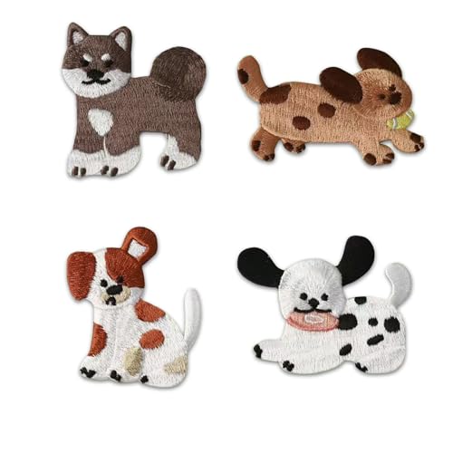 Zuve'rly Patches zum Aufbügeln Welpe 4 Stück Stickerei Patch DIY Applikation Kleidung Jacke Rucksack Jeans Stoff Patch Löcher reparieren Zuve'rly Patches zum Aufbügeln Welpe 4 Stück Stickerei Patch DIY Applikation Kleidung Jacke Rucksack Jeans Stoff Patch Löcher reparieren von Zuve'rly
